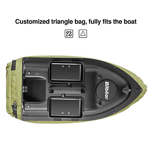 500M Bilbear GPS 3 Hoppers Fishing Bait Boat Carp Fishing Bait Boat Carp Hook Post Boat,LCD Fishfinders with Sonar Sensor,Handbag,Spare Batteries (Black Boat)