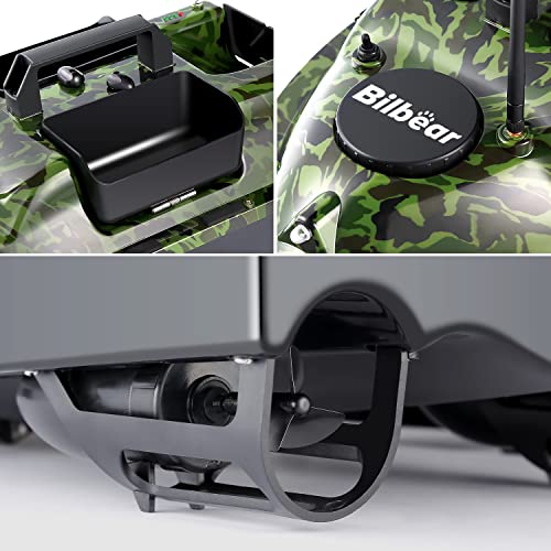 500M Bilbear GPS 3 Hoppers Fishing Bait Boat Carp Fishing Bait Boat Carp Hook Post Boat,LCD Fishfinders with Sonar Sensor,Handbag,Spare Batteries (Camo Boat)